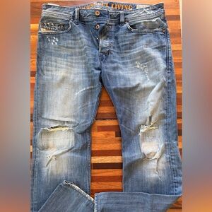 Diesel Men's Relaxed Distressed Denim Jeans